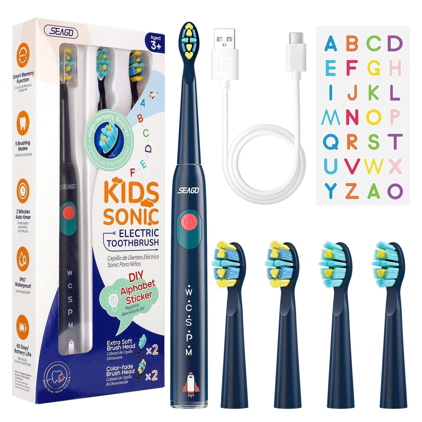 Lil' Smilers Kids ELECTRIC TOOTHBRUSH Navy Blue Lil' Kids Electric Sonic Toothbrush
