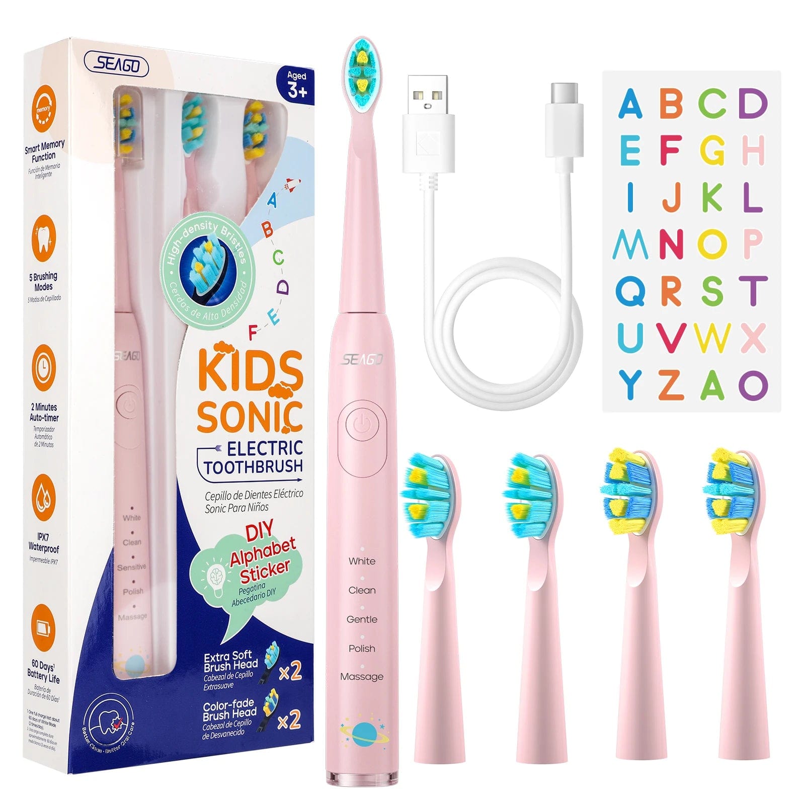 Lil' Smilers Kids ELECTRIC TOOTHBRUSH Rose Pink Lil' Kids Electric Sonic Toothbrush