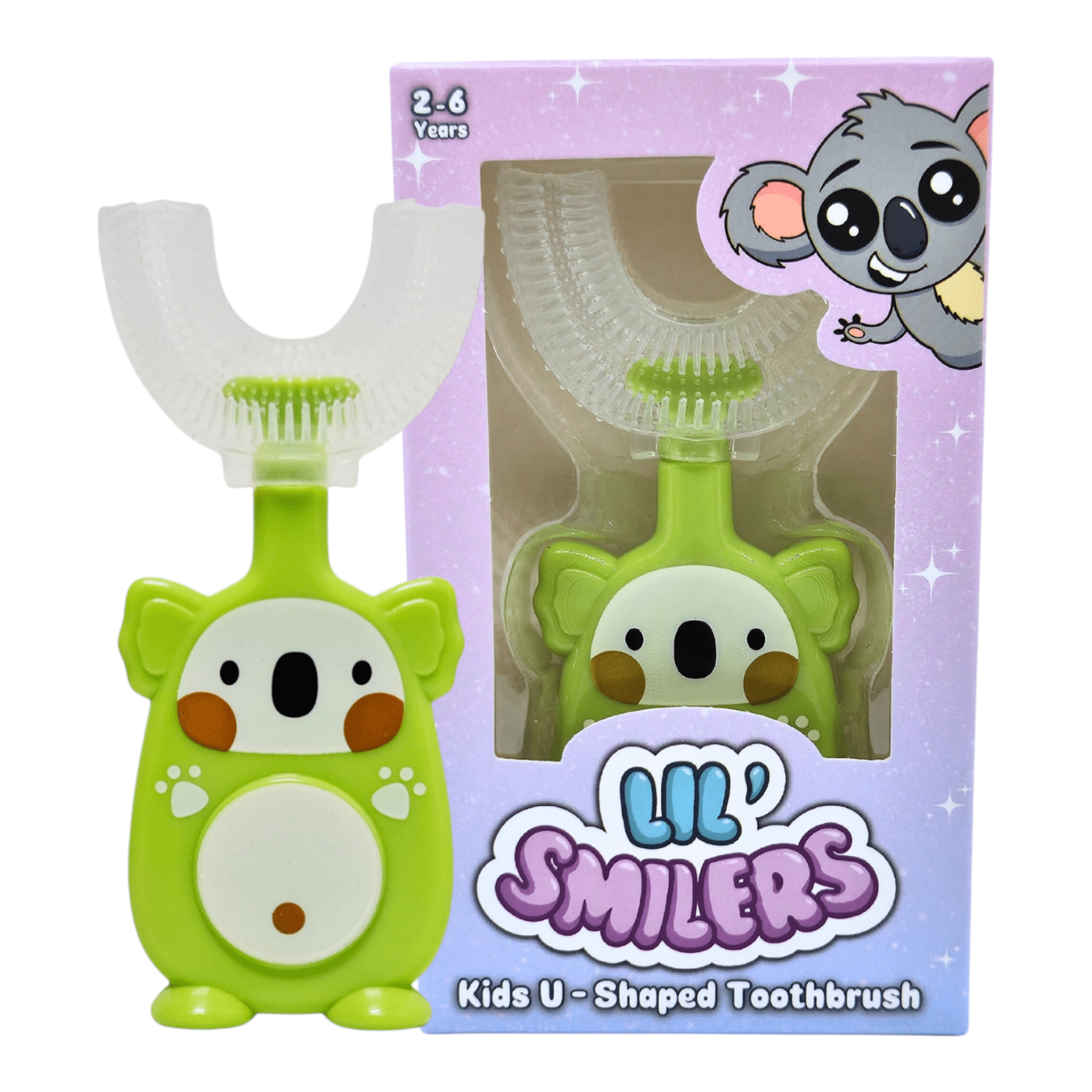 Lil' Smilers toothbrush Apple Green 'Karl the Koala' Classic U-Shaped Kids Toothbrush