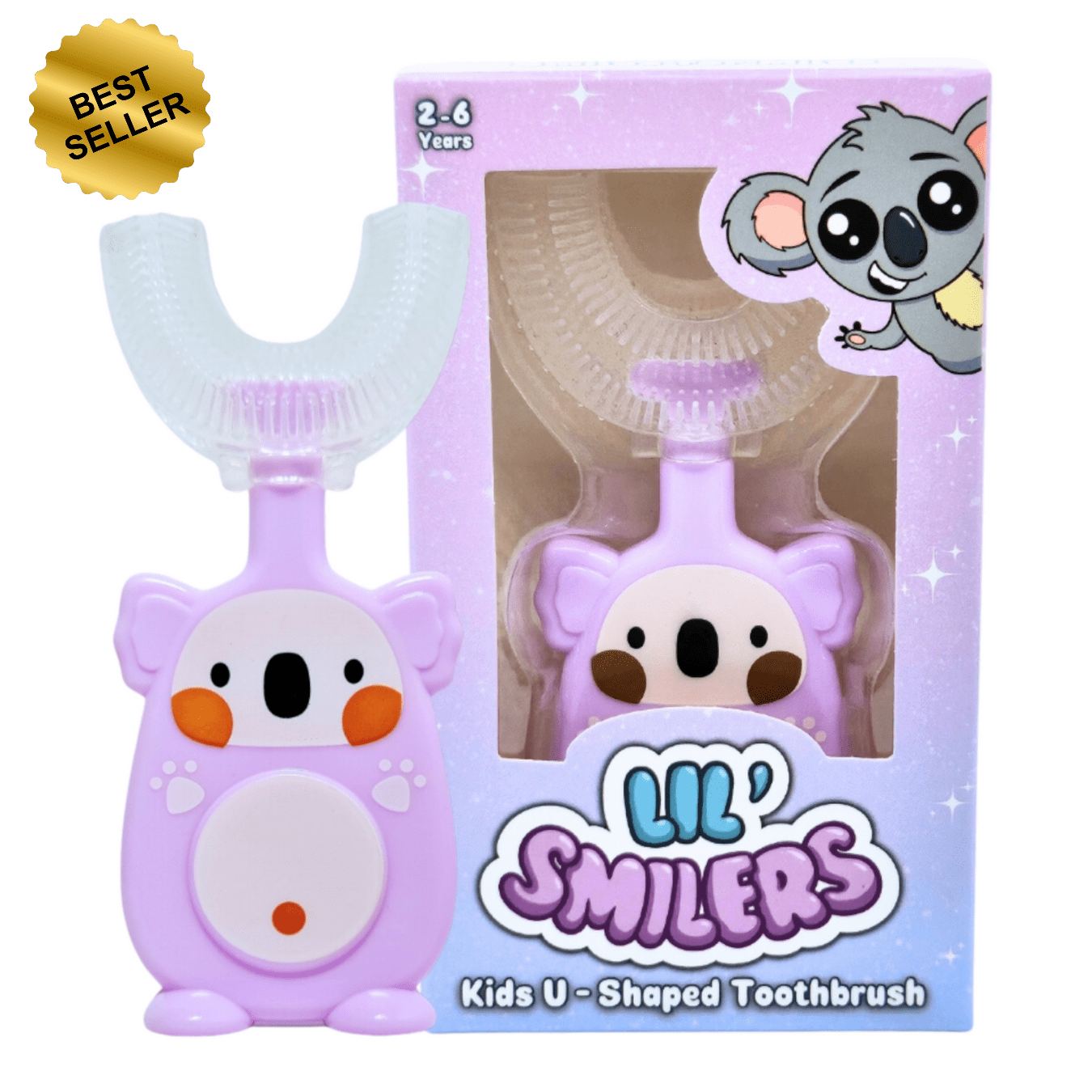 Lil' Smilers toothbrush Lavender Purple 'Karl the Koala' Classic U-Shaped Kids Toothbrush